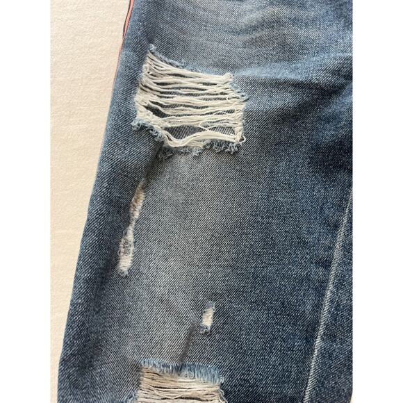 McGuire Distressed Stripe Down The Side Legs Crop Jeans Size 28 - Picture 7 of 16